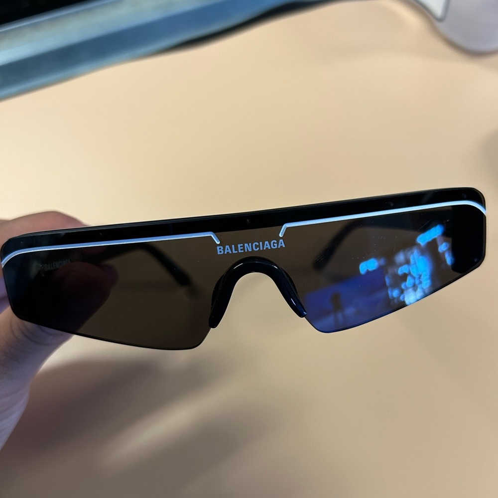 Balenciaga black ski rectangle glasses